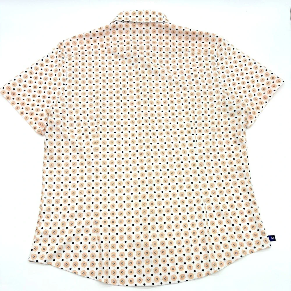 Mizzen + Main Leeward Mens XL Trim Short Sleeve Print Button Down Shirt